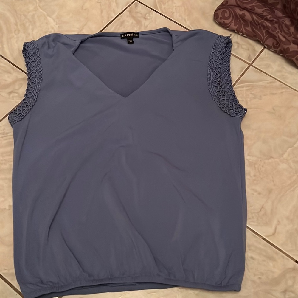 Express blue blouse buisness casual